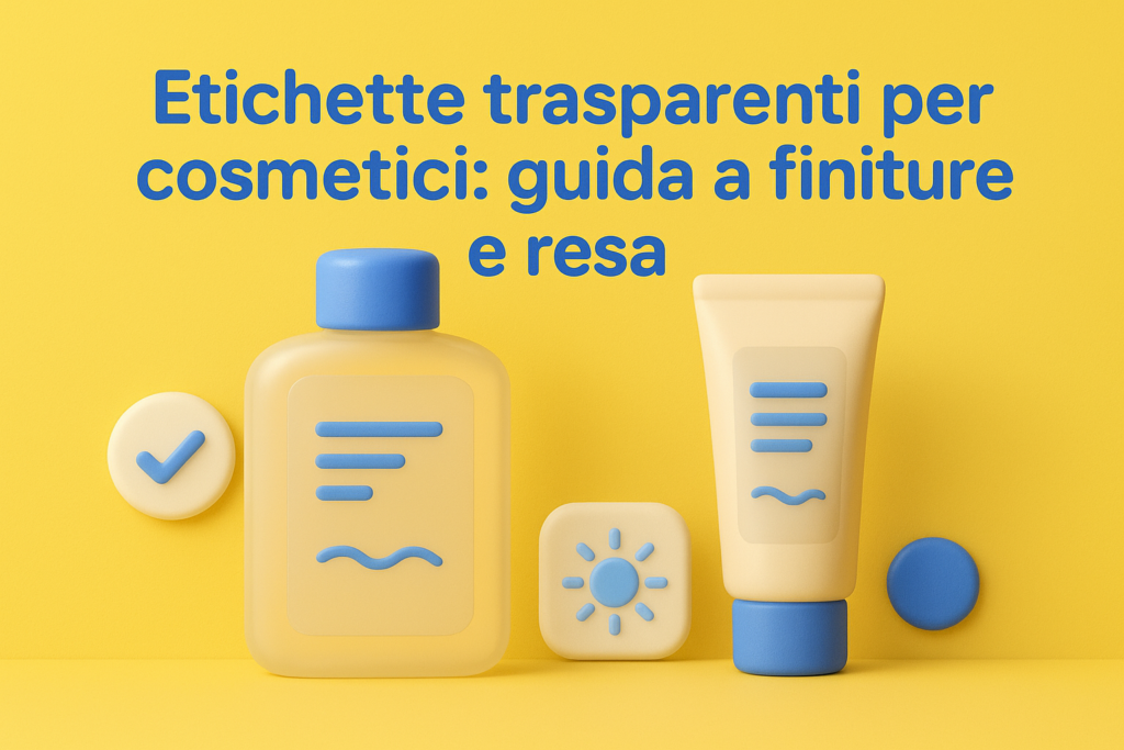 Etichette trasparenti per cosmetici: guida a finiture e resa
