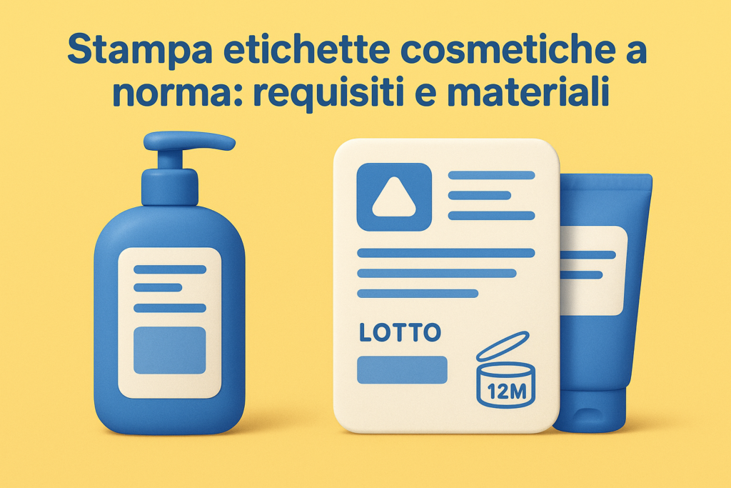 Stampa etichette cosmetiche a norma: requisiti e materiali